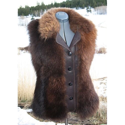 (image for) American Bison Buffalo Hair On Button Down Vest